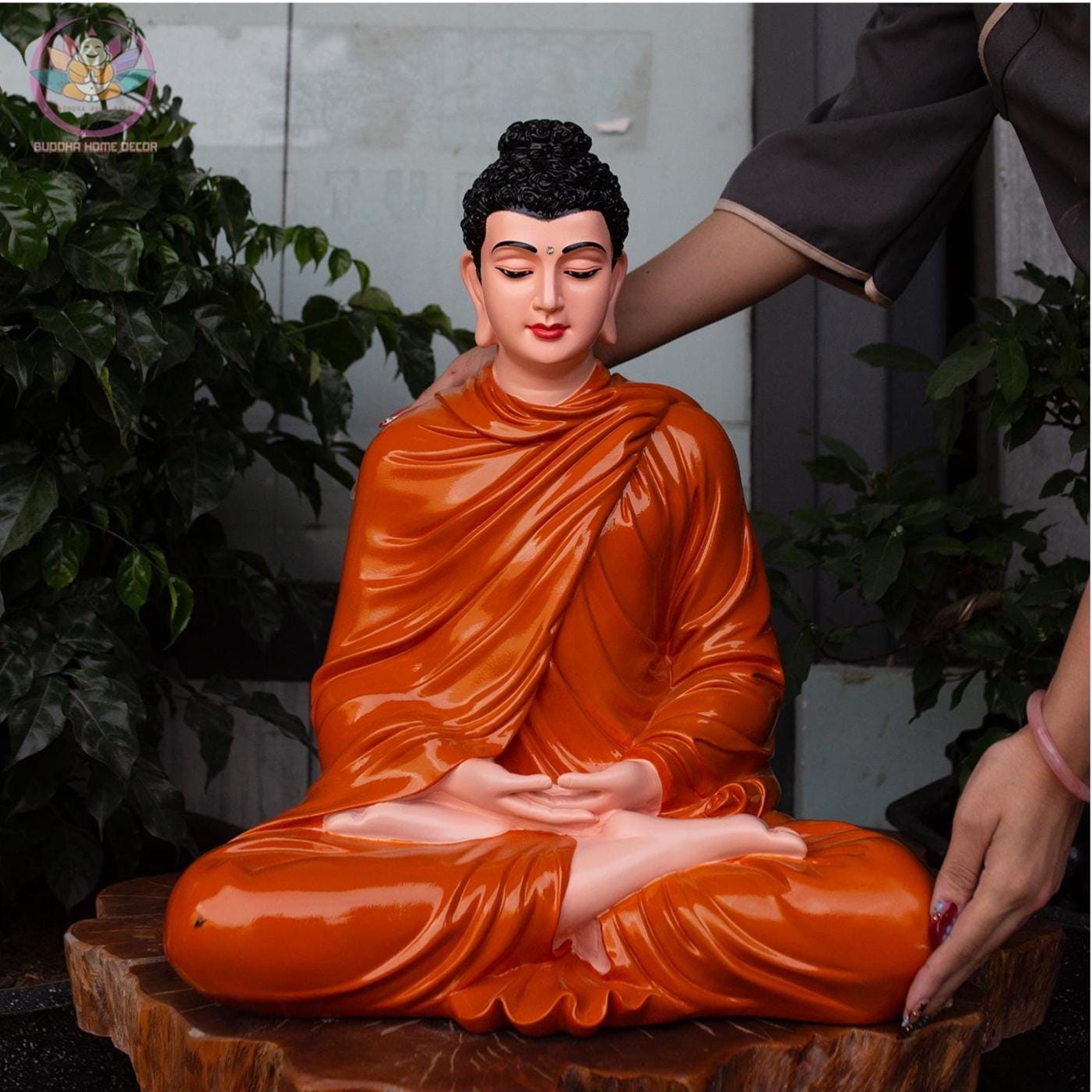 20.4 inches Meditating Shakyamuni Buddha Statue – 3D Printed, Peaceful White Finish