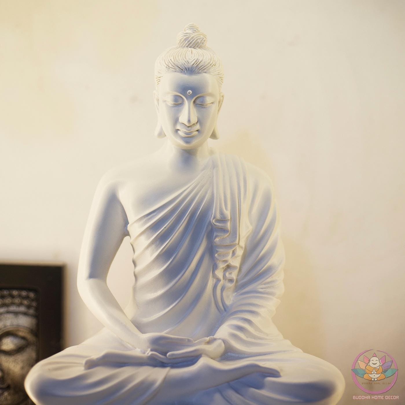 Shakyamuni Buddha Statue – Seated in Meditation on Lotus Base (13.8 inches) - Handcrafted Meditation Decor for Home Altar