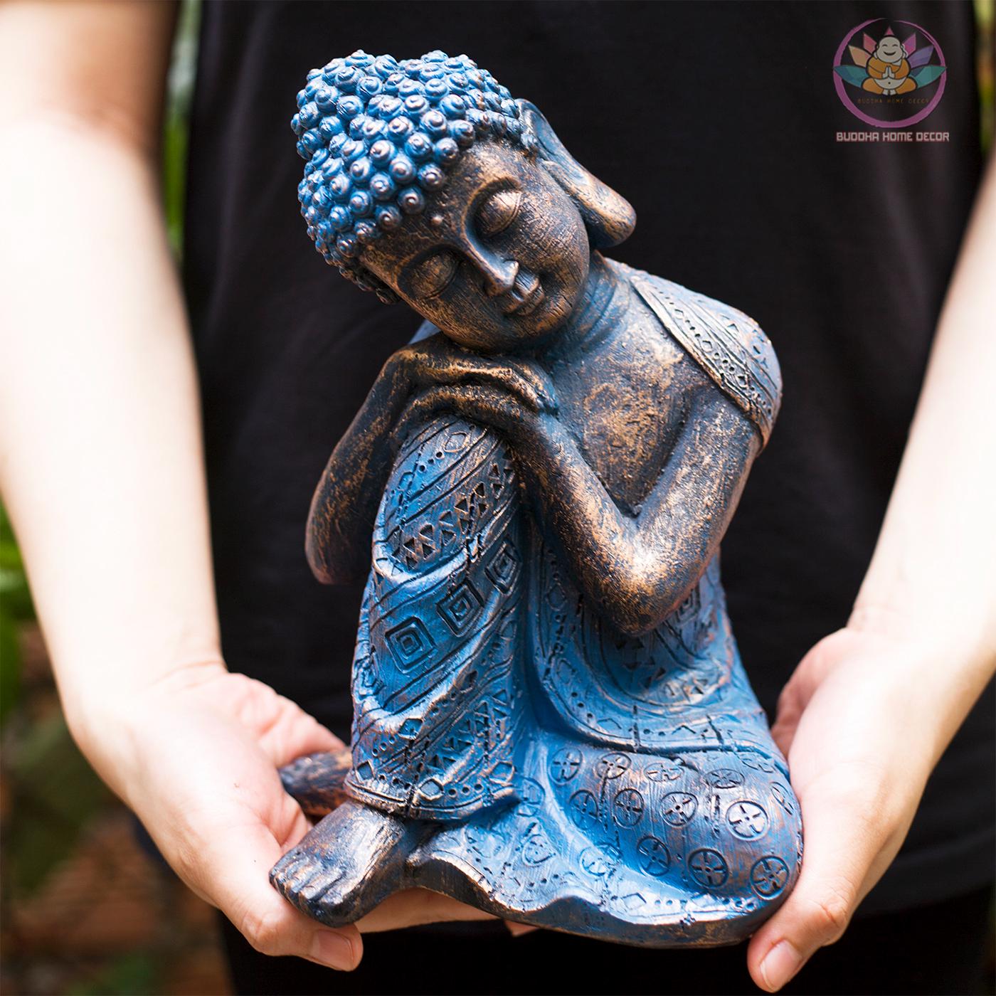 Peaceful Resting Buddha Statue – 9.4 inch (24cm) | Handcrafted Zen Decor | Symbol of Calm & Mindfulness