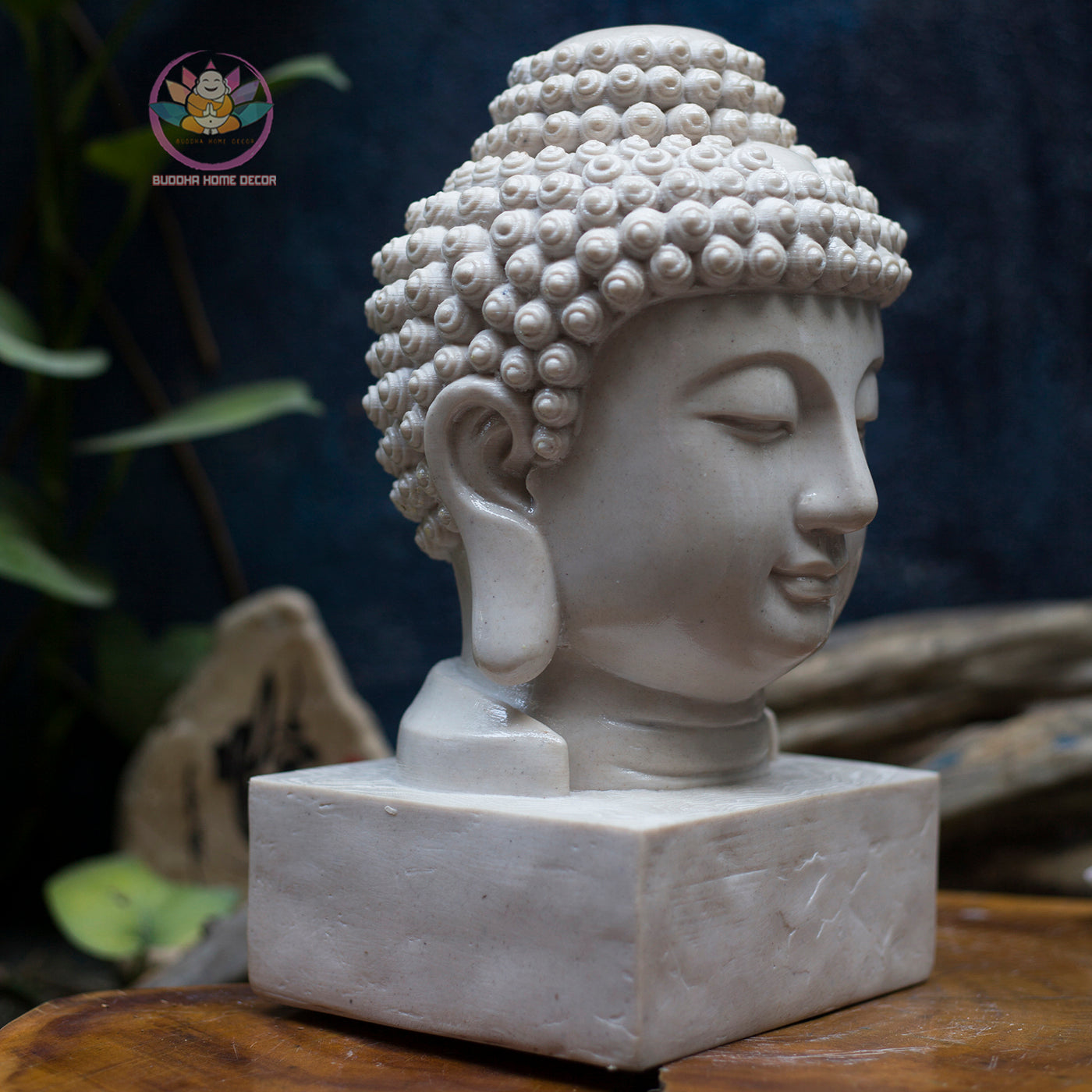 Buddha Head Statue | Composite Resin and Stone Powder | 30 cm / 40 cm | Zen and Home Altar Decor