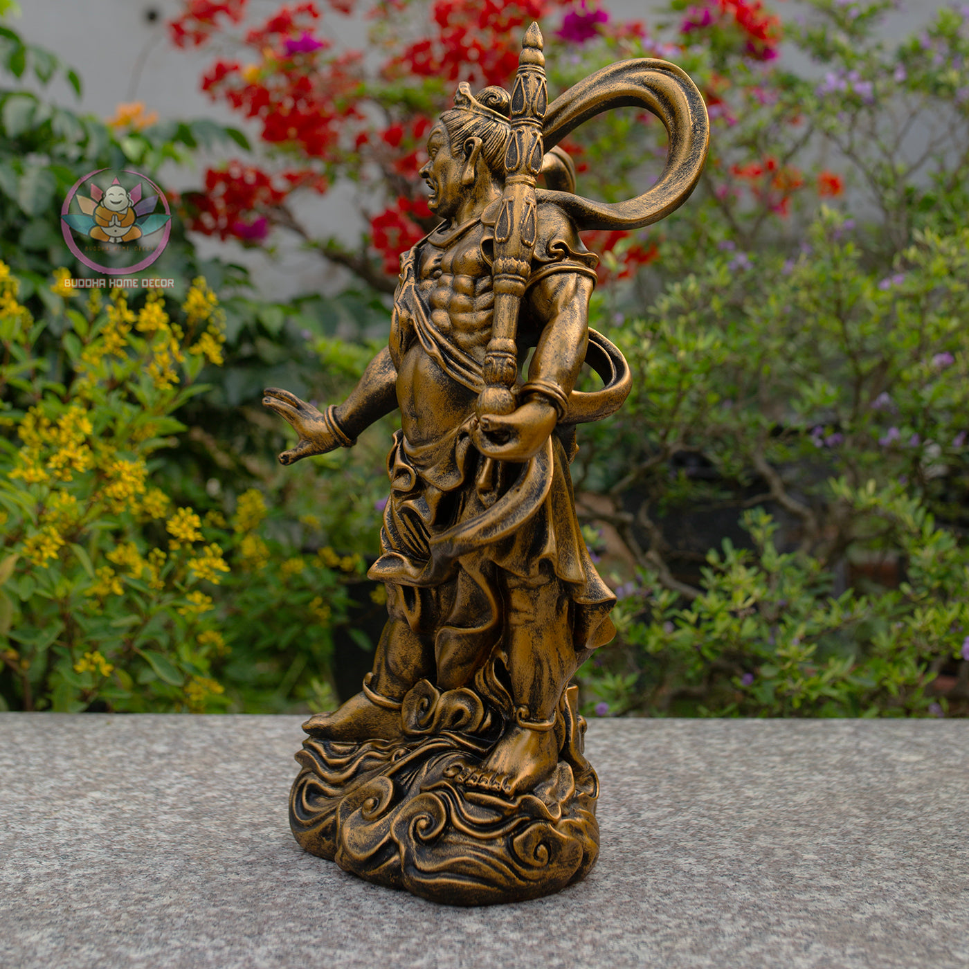Antique Bronze Vajra Guardian Statues – Handmade Buddhist Temple Decor Set