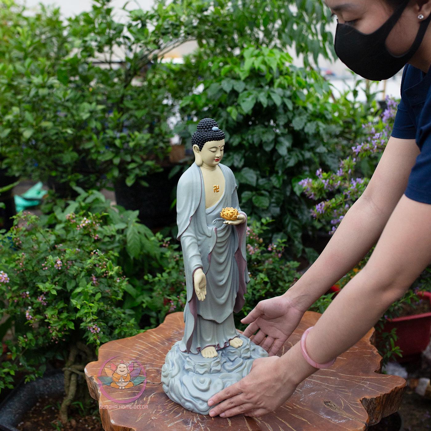 Amitabha Buddha Standing Statue – 19.7 inch (50cm) – Handcrafted Spiritual Decor | Peace, Light & Compassion