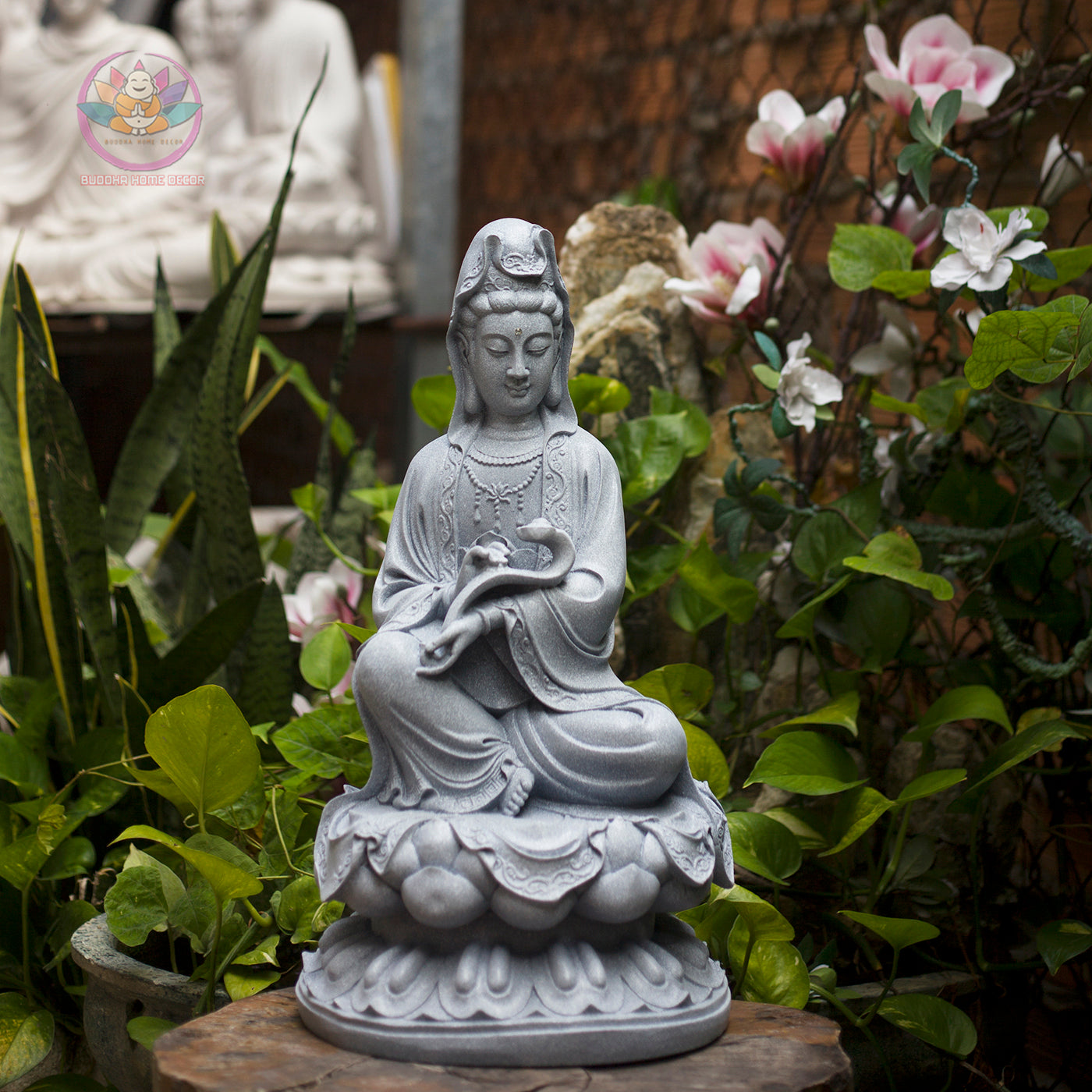 Bronze Guanyin Statue – 18.9" Resin Kwan Yin Bodhisattva Figurine – Zen Home Altar, Meditation Room, Spiritual Decor Gift