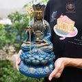 Ksitigarbha Bodhisattva Statue 11.8" – Blue Gold Finish Jizo on Lotus Pedestal
