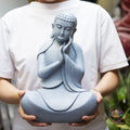 Minimalist Peaceful Buddha Statue – 13.8" (35cm) Minimalist Resin Sculpture | Handcrafted Zen Decor | Modern Meditation Gift