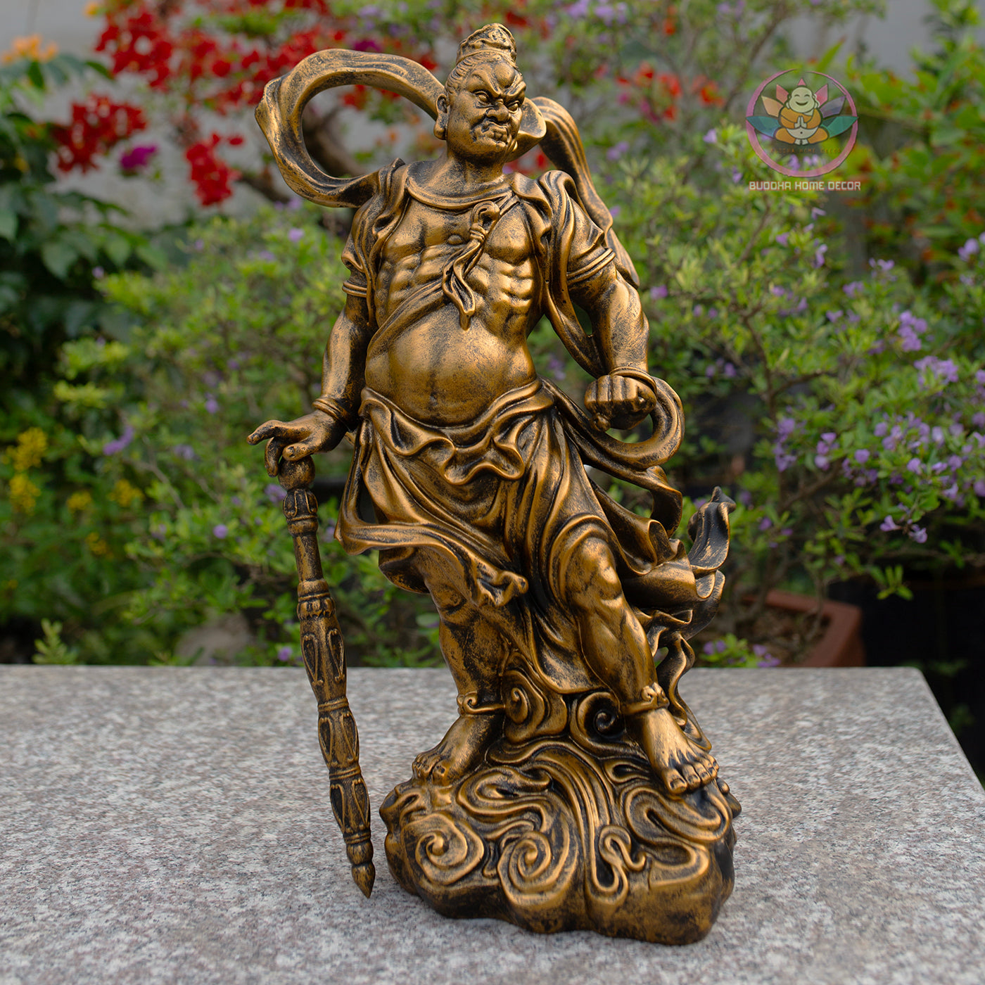Antique Bronze Vajra Guardian Statues – Handmade Buddhist Temple Decor Set