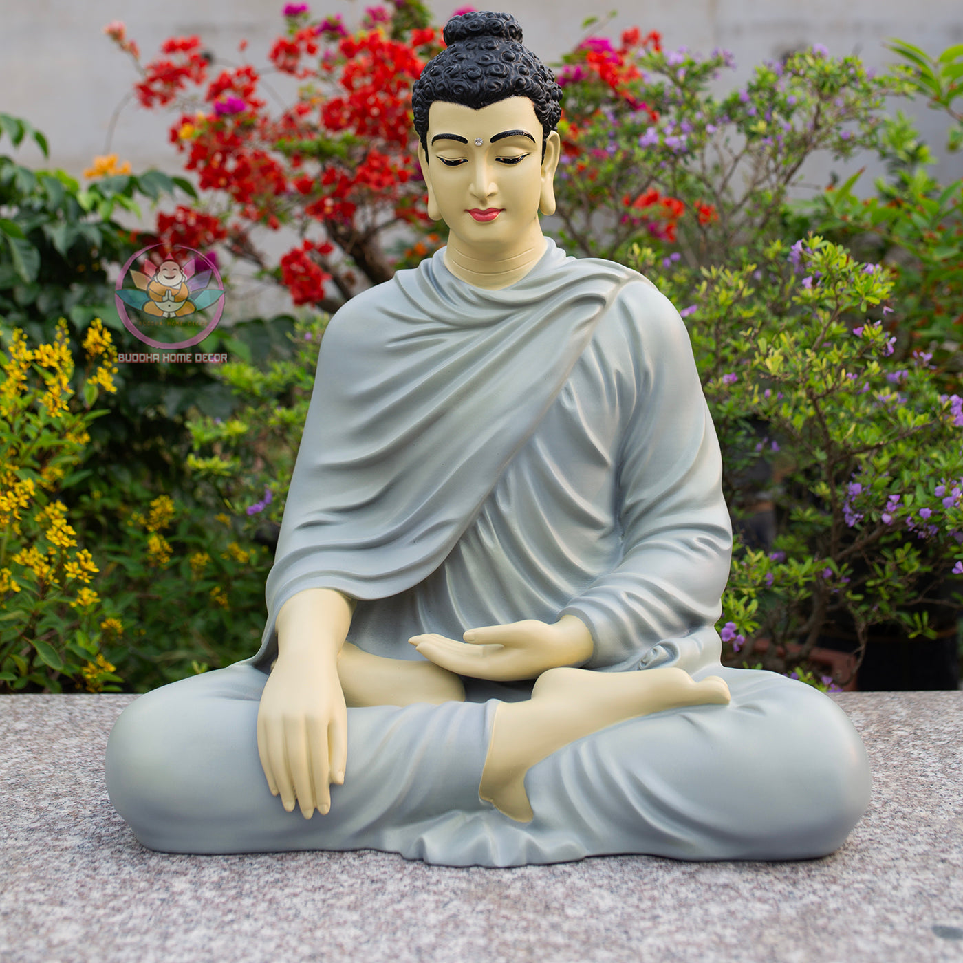 Shakyamuni Buddha Statue – Earth Touching Mudra – Hand-Painted Spiritual Decor