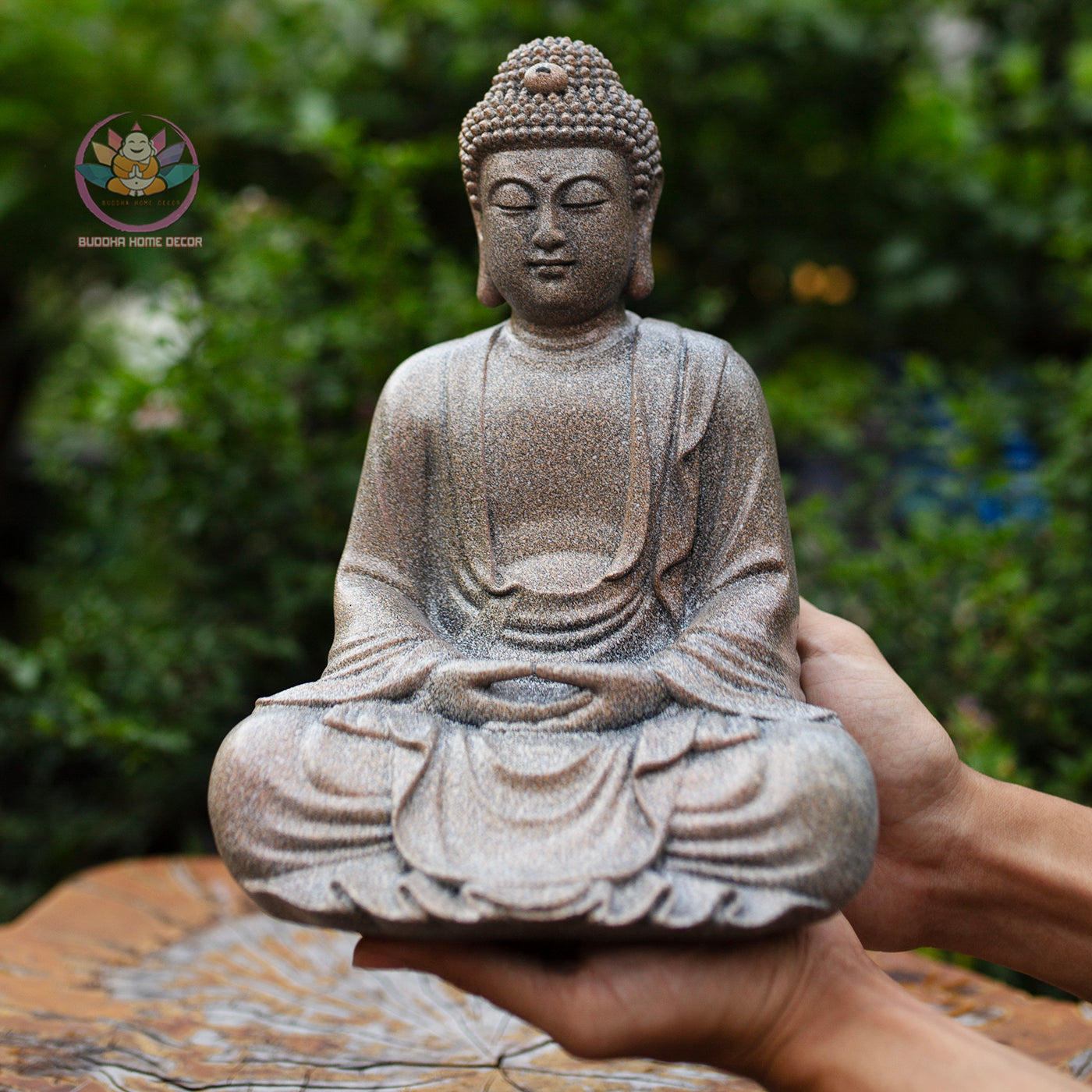 Shakyamuni Buddha Statue in Meditation – Serenity Resin Sculpture, Granite Stone Finish