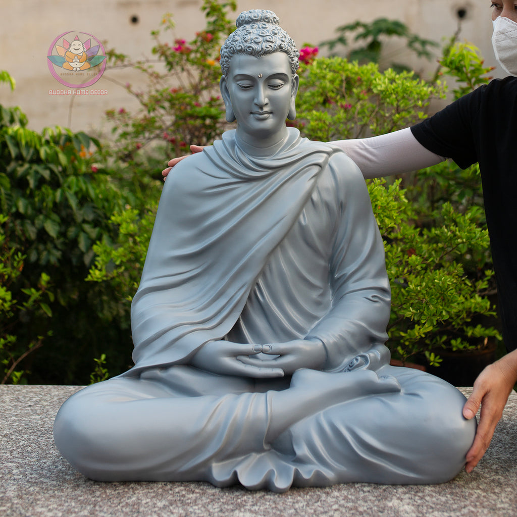 Large Shakyamuni Buddha Meditation Statue, Dhyana Mudra Buddha Sculpture, Zen Buddhist Home Decor, Spiritual Altar Statue, Meditation Room Decor