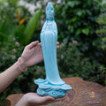 Guanyin Buddha Statue 15.7" Tall – Resin Kwan Yin Figurine, Goddess of Mercy Sculpture, Zen Home Decor, Spiritual Altar Gift