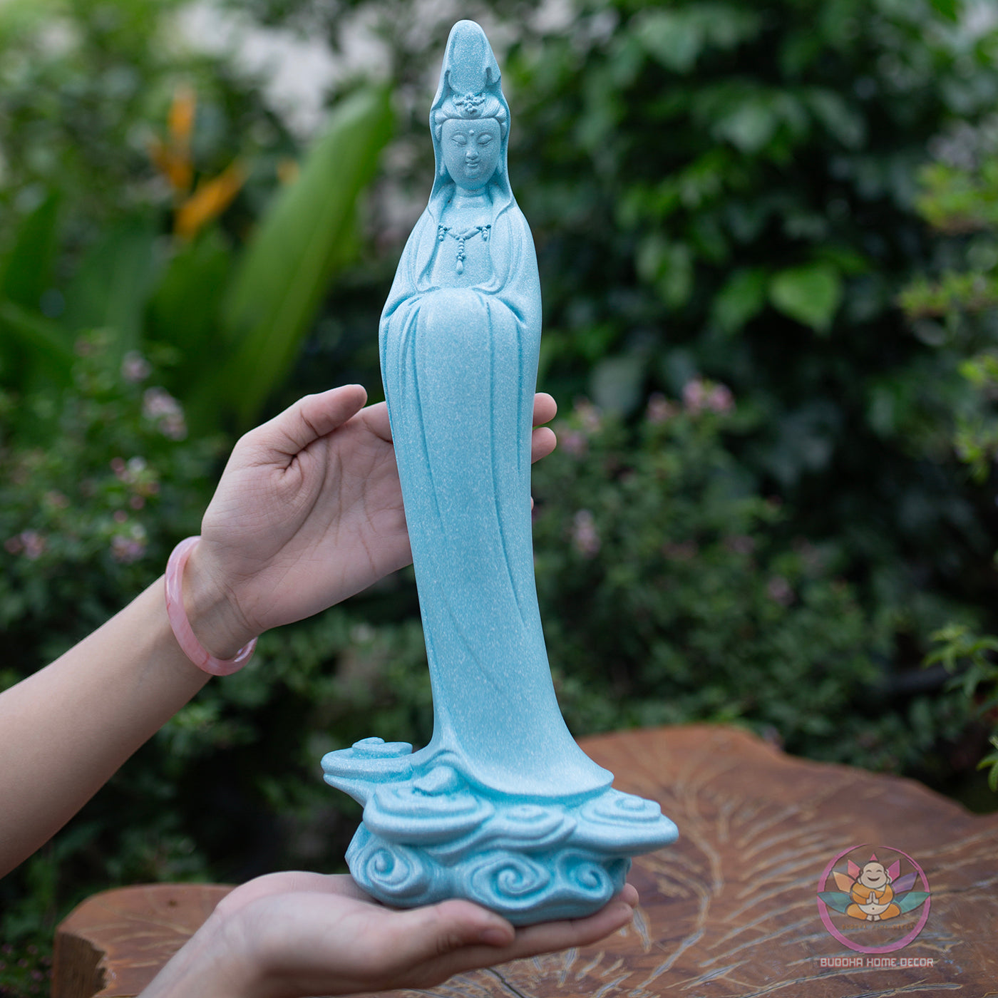 Guanyin Buddha Statue 15.7" Tall – Resin Kwan Yin Figurine, Goddess of Mercy Sculpture, Zen Home Decor, Spiritual Altar Gift