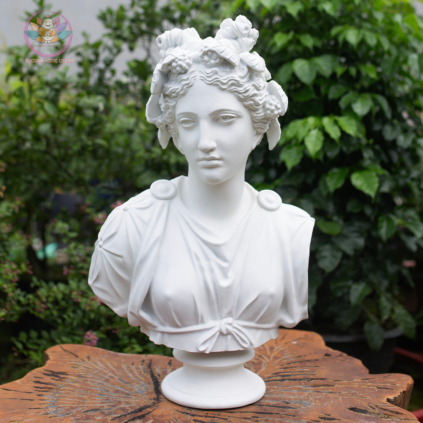 Artemis Bust Statue 20.8" – Large White Composite Greek Goddess Sculpture, Classical Roman Bust Figurine
