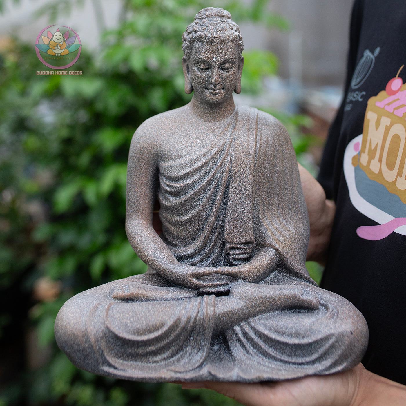 Shakyamuni Buddha Statue 9.4" – Antique Stone Finish Meditation Buddha Sculpture