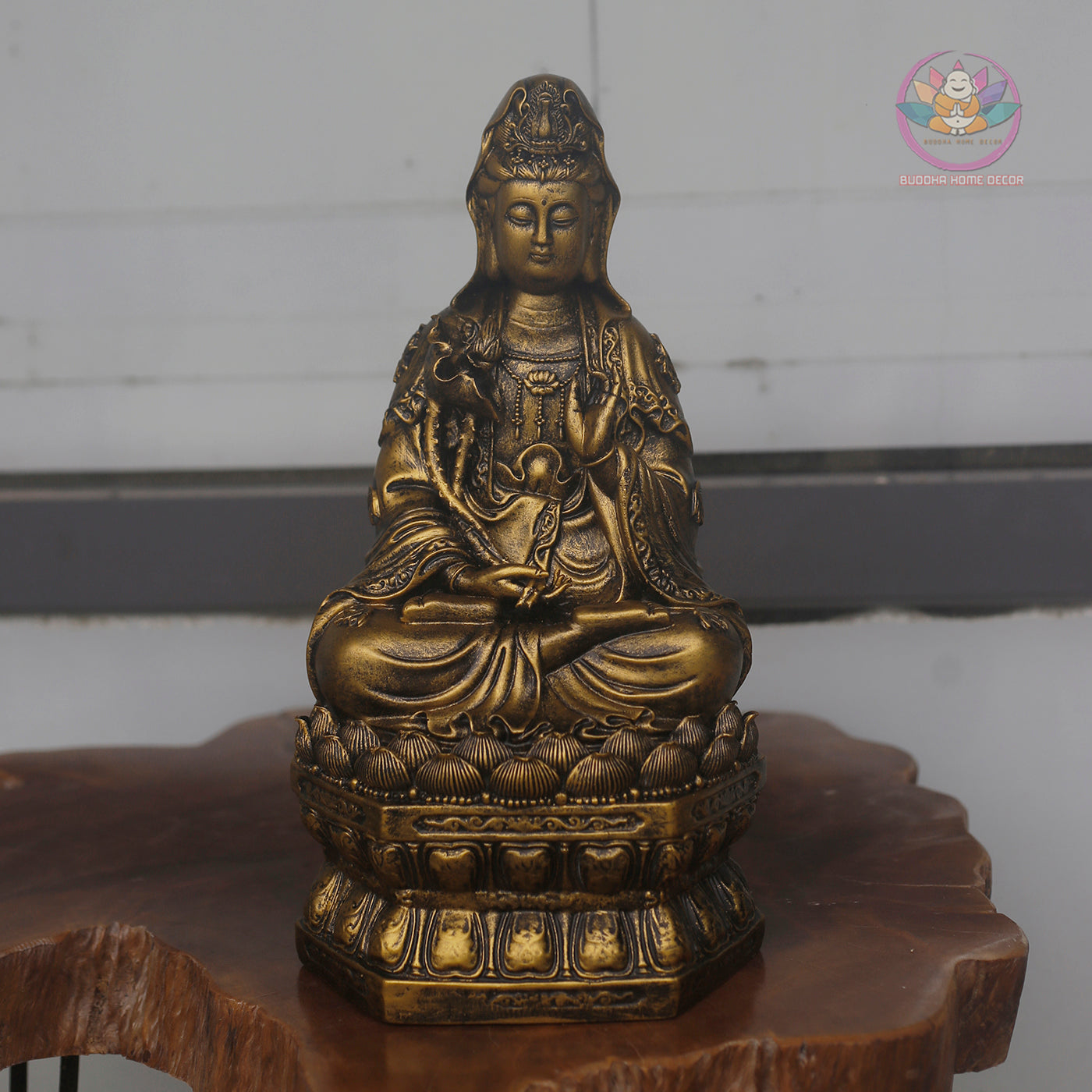 Seishi Bodhisattva Statue 15.7” | Mahasthamaprapta Figurine | Resin Sculpture for Altar, Zen Home, Meditation, Buddhist Gift