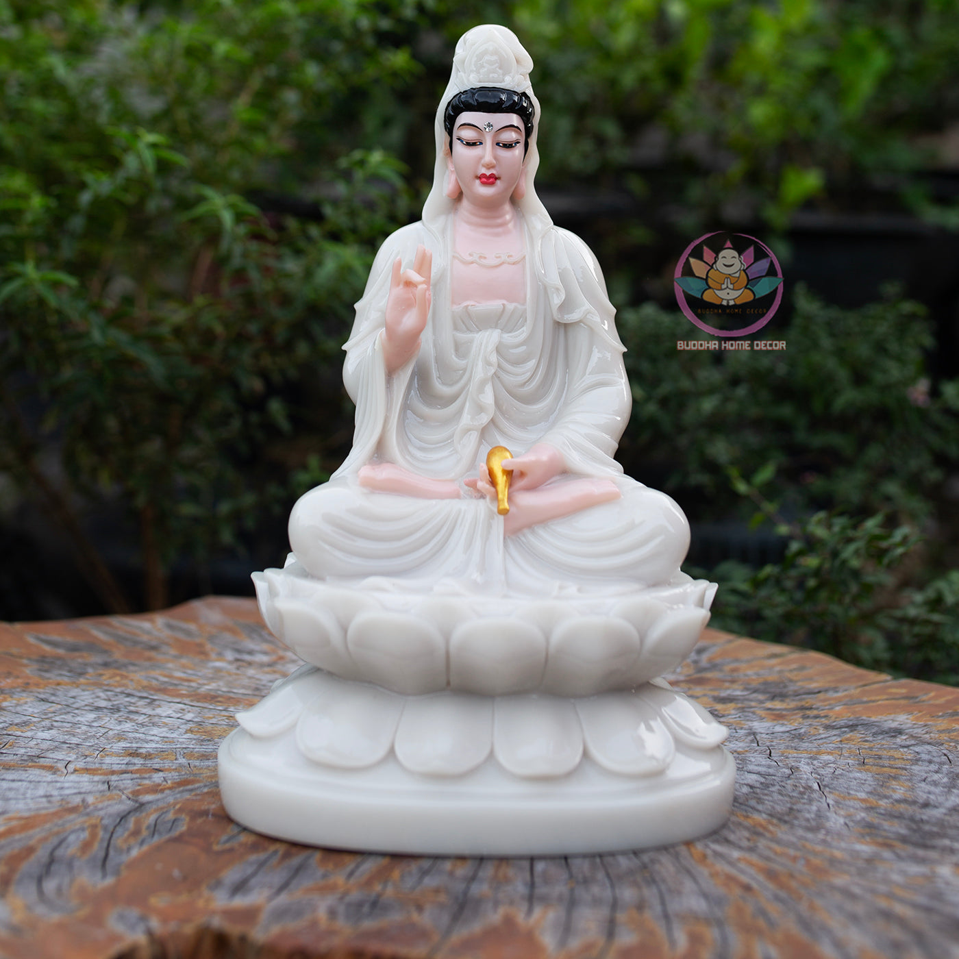 White Crystal Buddhist Trinity Statue Set – Shakyamuni Guanyin Ksitigarbha