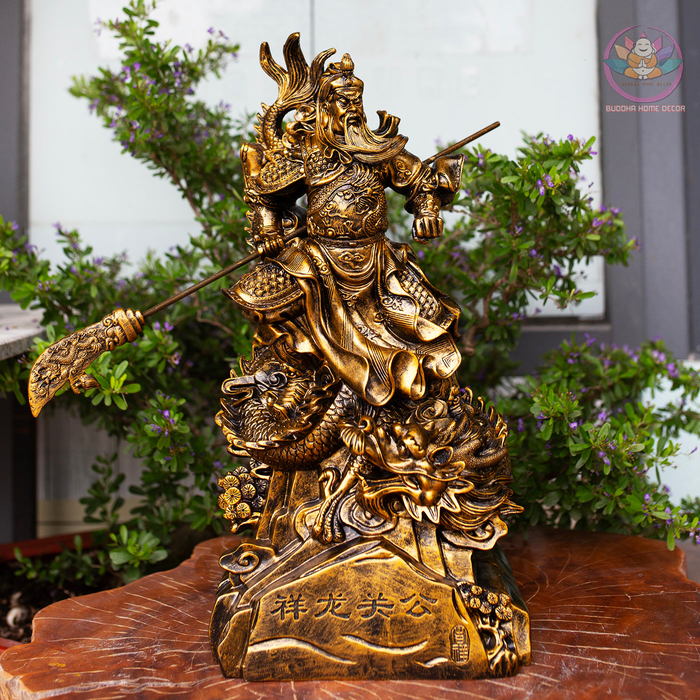 Guan Yu Riding Dragon Statue – Guardian of Loyalty and Courage, Handcrafted Resin Art
