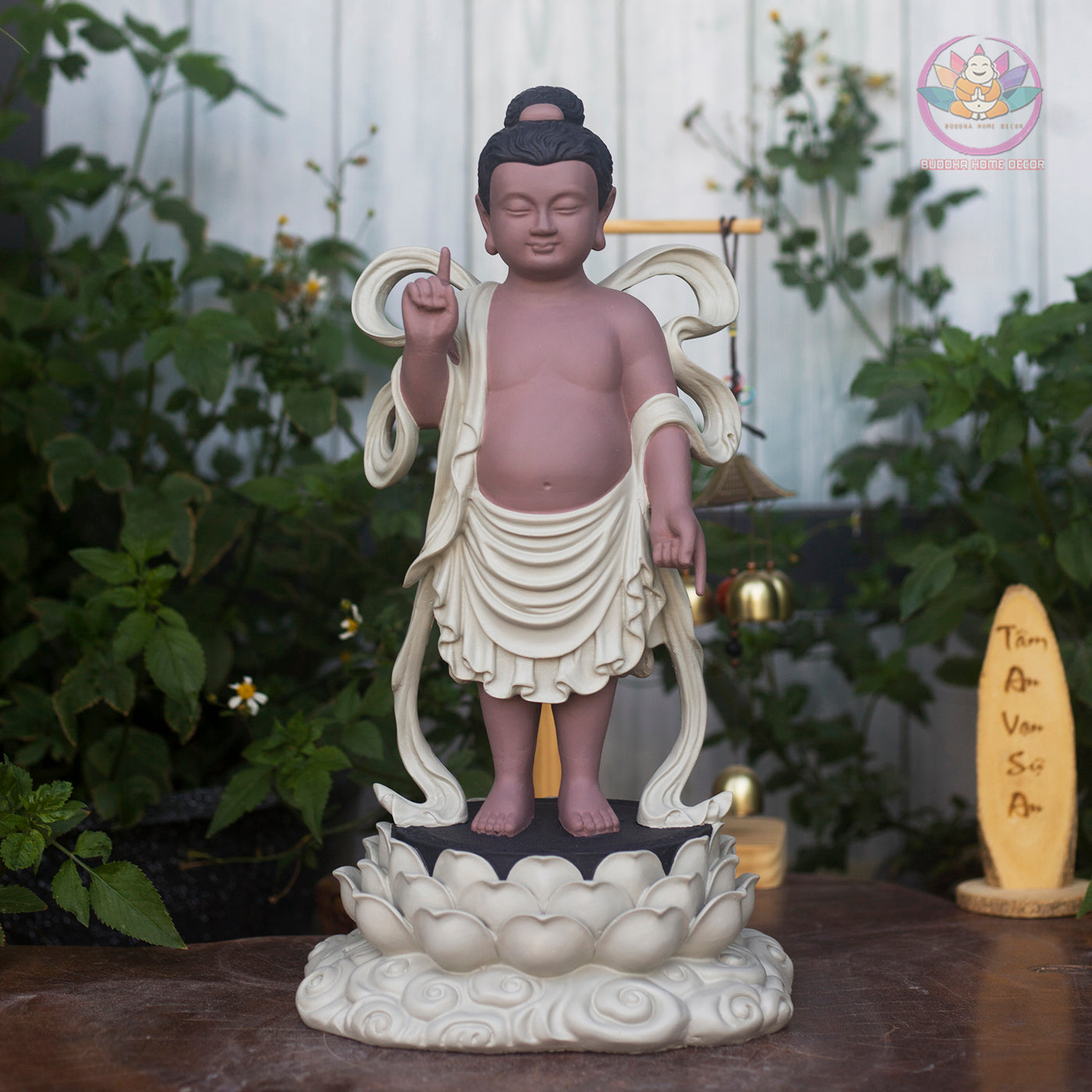 Baby Buddha Statue 15.7" – Resin Prince Siddhartha Birth of Buddha Figurine, Phật Đản Sanh Sculpture for Vesak, Buddhist Altar Decor