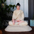 Quartz Stone Look Buddha Statue – 17.7" (45cm) | Shakyamuni Meditation Sculpture | Handcrafted Altar Decor | Vietnamese Buddhist Art