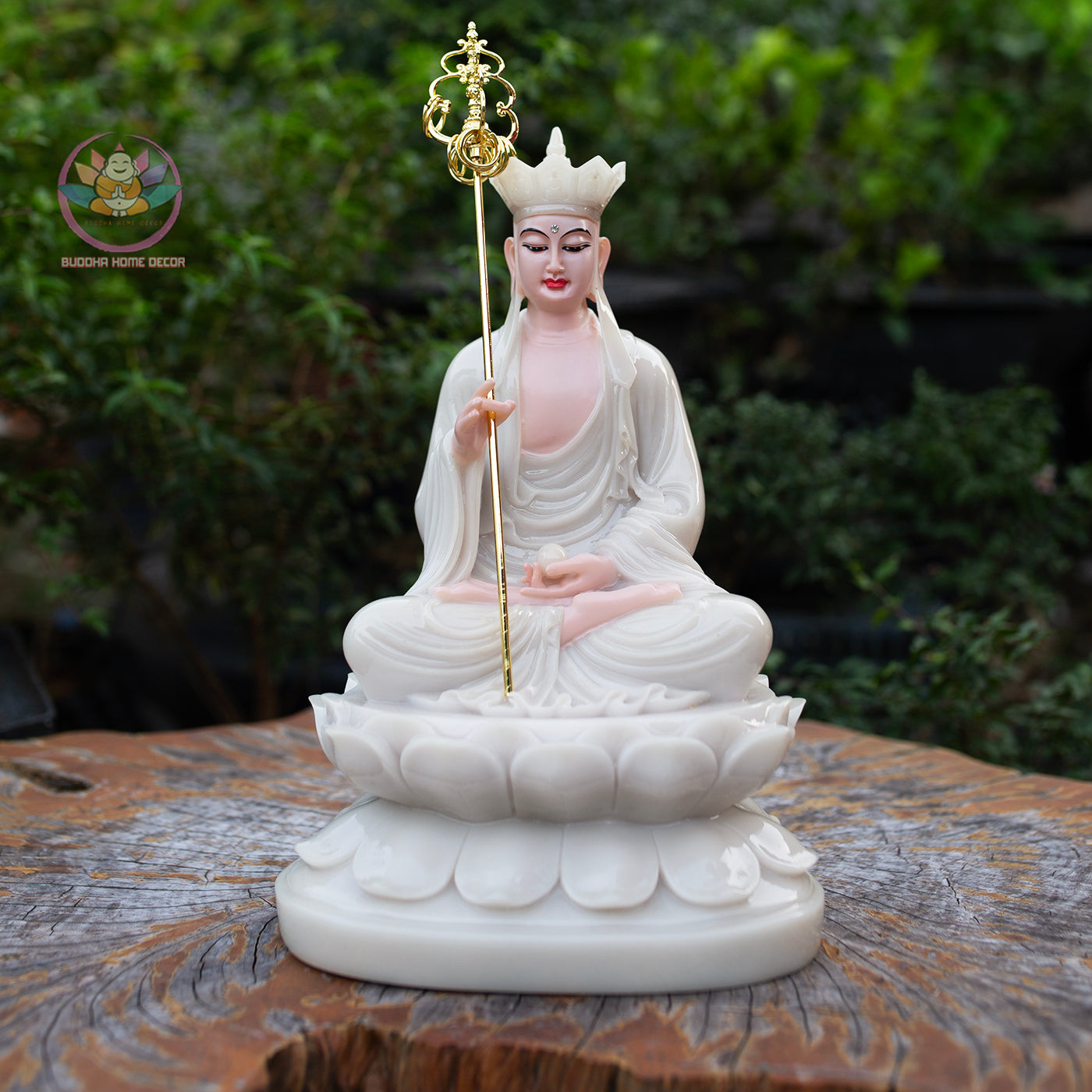White Crystal Buddhist Trinity Statue Set – Shakyamuni Guanyin Ksitigarbha