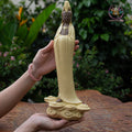 Standing Guanyin Buddha Statue 15.7" – Resin Kwan Yin Figurine, Goddess of Mercy Sculpture, Zen Home Decor, Spiritual Altar Gift
