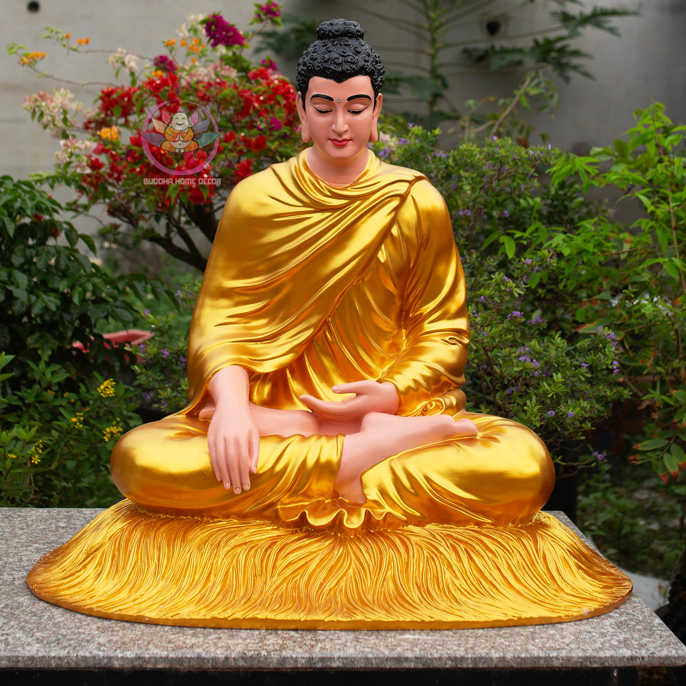 33.4" Golden Shakyamuni Buddha Statue – Handmade Meditation Buddha Home Decor