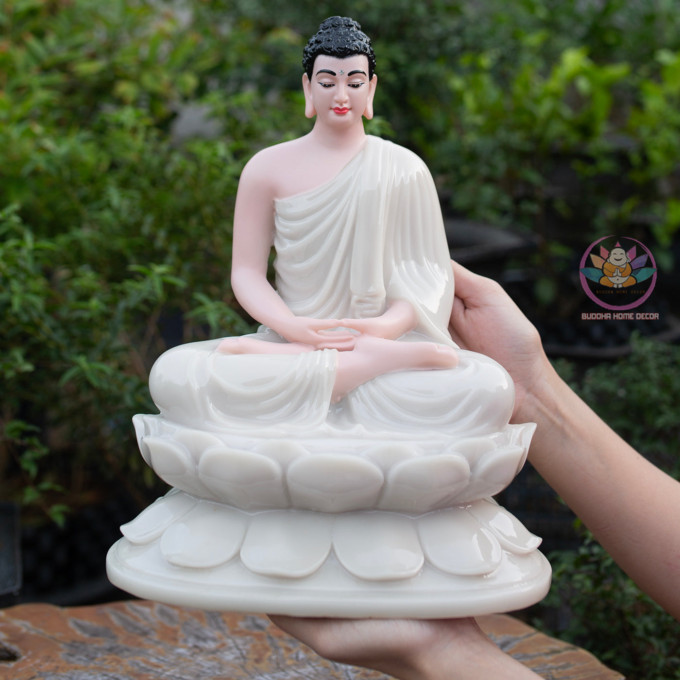White Crystal Buddhist Trinity Statue Set – Shakyamuni Guanyin Ksitigarbha
