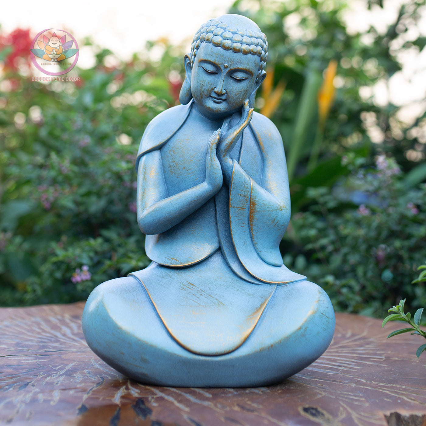 Peaceful Buddha Statue – Blue Serenity Resin Sculpture – Zen Meditation Decor, Buddhist Altar Ornament, Mindfulness Spiritual Gift