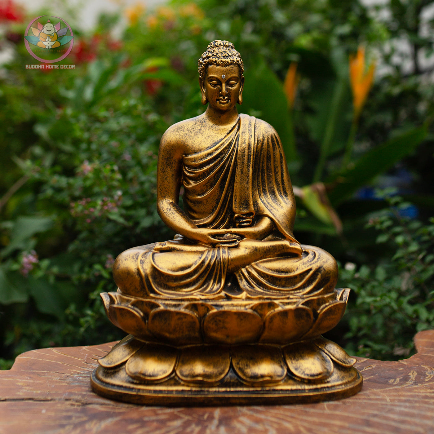 Shakyamuni Buddha Statue – Antique Bronze Resin Sculpture – Zen Meditation Decor, Buddhist Altar Ornament, Spiritual Gift