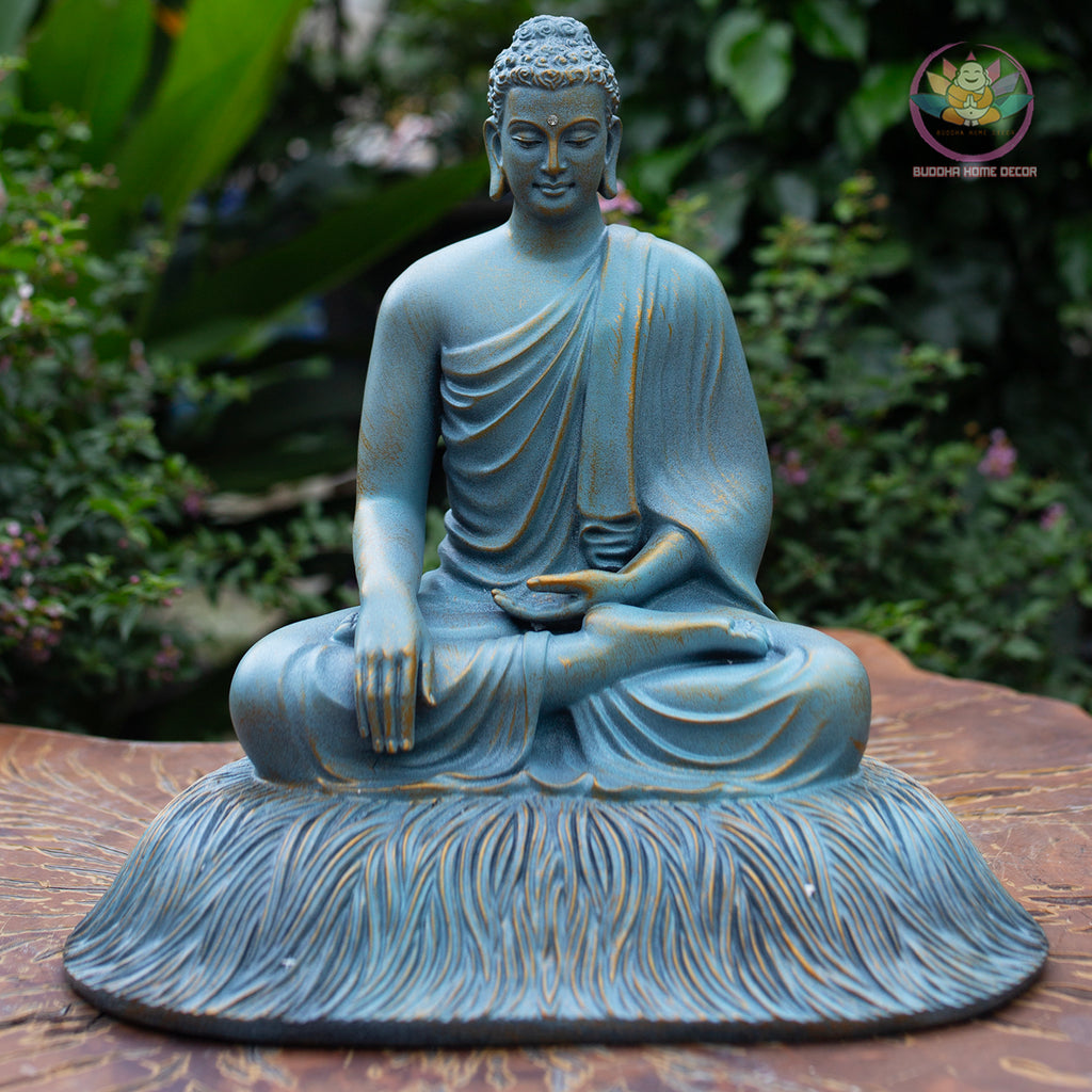 Shakyamuni Buddha Statue 11.8" – Resin Meditation Sculpture, Zen Home Decor, Buddhist Figurine for Altar, Yoga Studio, Spiritual Gift