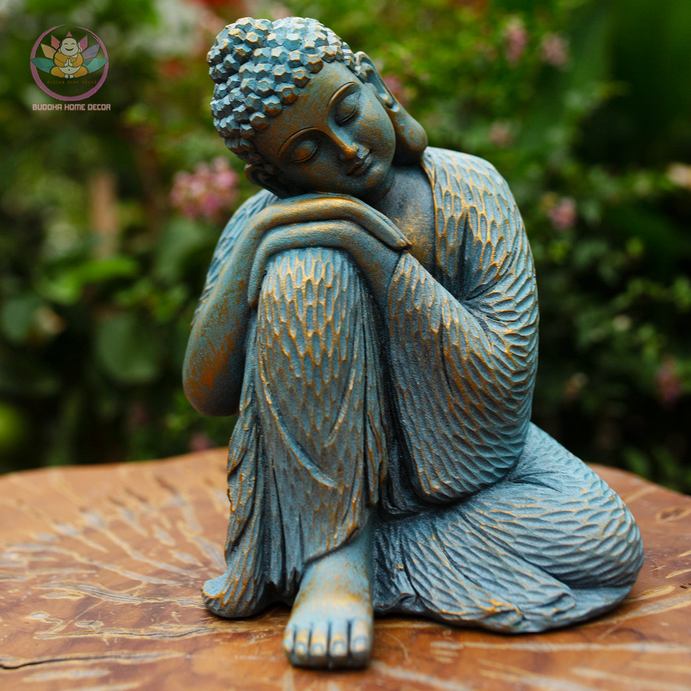 Blue Resting Buddha Statue | Peaceful Buddha Figurine | Zen Home & Garden Decor | Meditation, Yoga Studio, Altar Gift