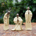 Three Monks Statue Set – Resin Buddhist Figurines of Praying and Bowing Monks, Zen Meditation Decor, Ta Bà Tam Thánh Spiritual Gift