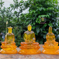 Resin Buddha Statue Set – 30cm Guanyin & Ksitigarbha, 32cm Shakyamuni Buddha | Faux Liuli Finish