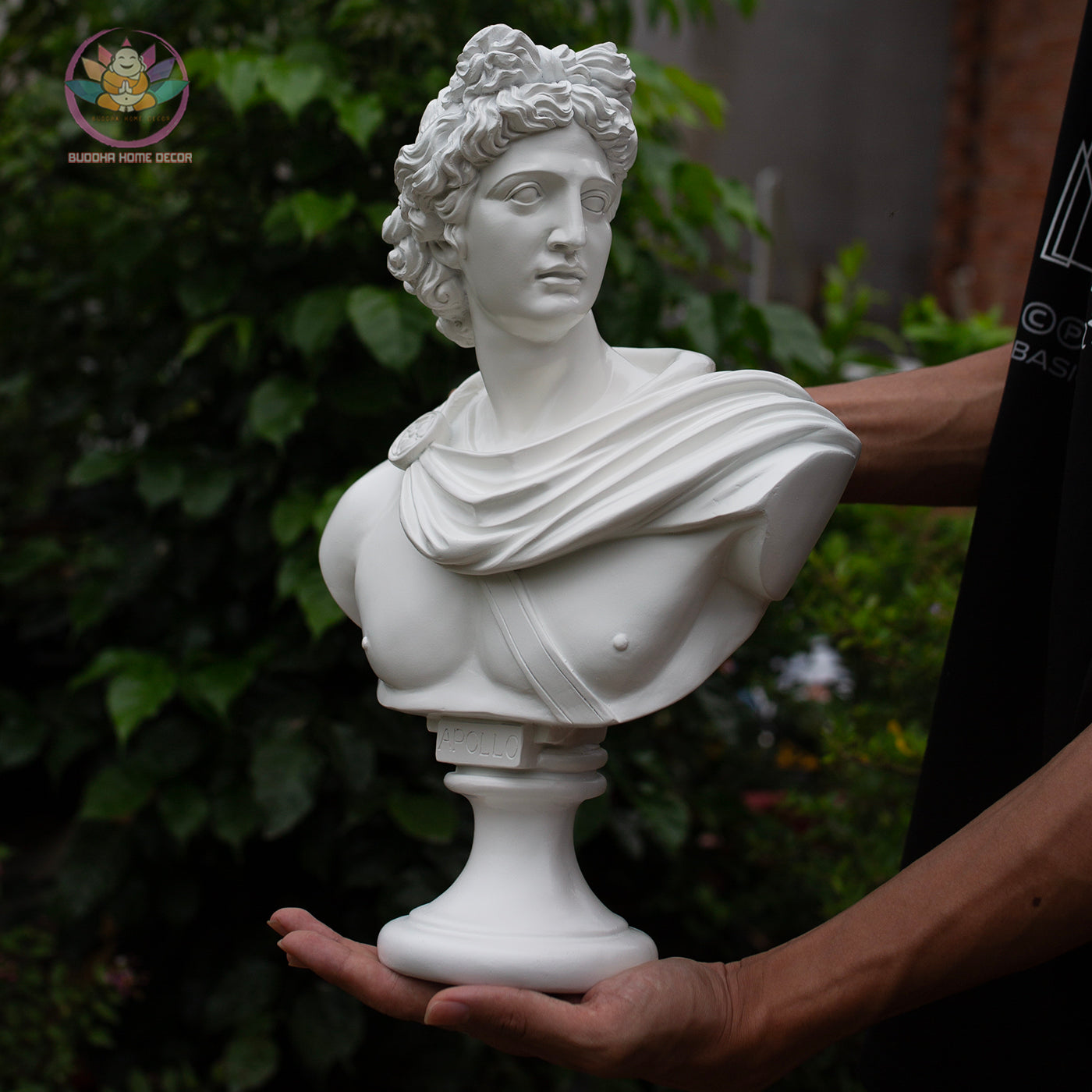 Apollo Bust Statue 13.8" – Greek God Composite Sculpture, Classical Greek Mythology Art Decor