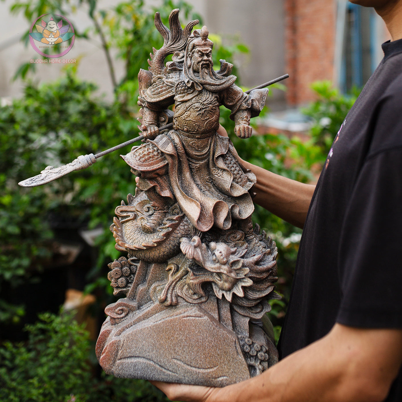 Guan Yu Riding Dragon Statue – Guardian of Loyalty and Courage, Handcrafted Resin Art