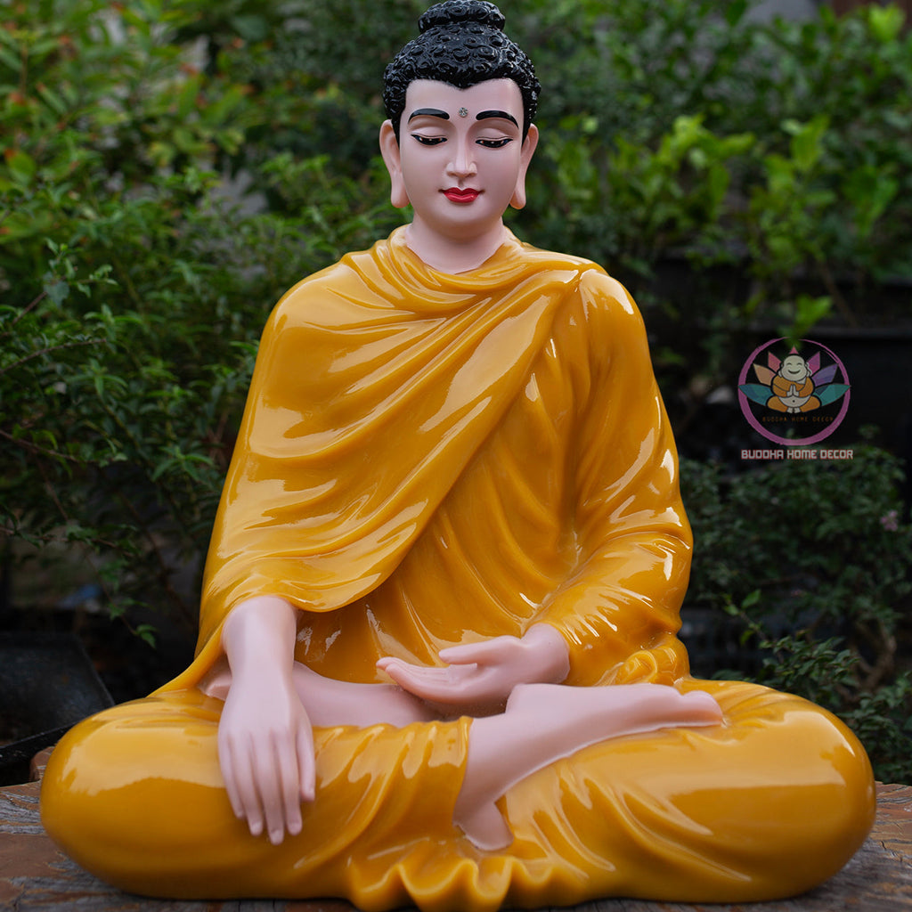 White Crystal Shakyamuni Buddha Statue – Handmade Meditation Buddha Decor