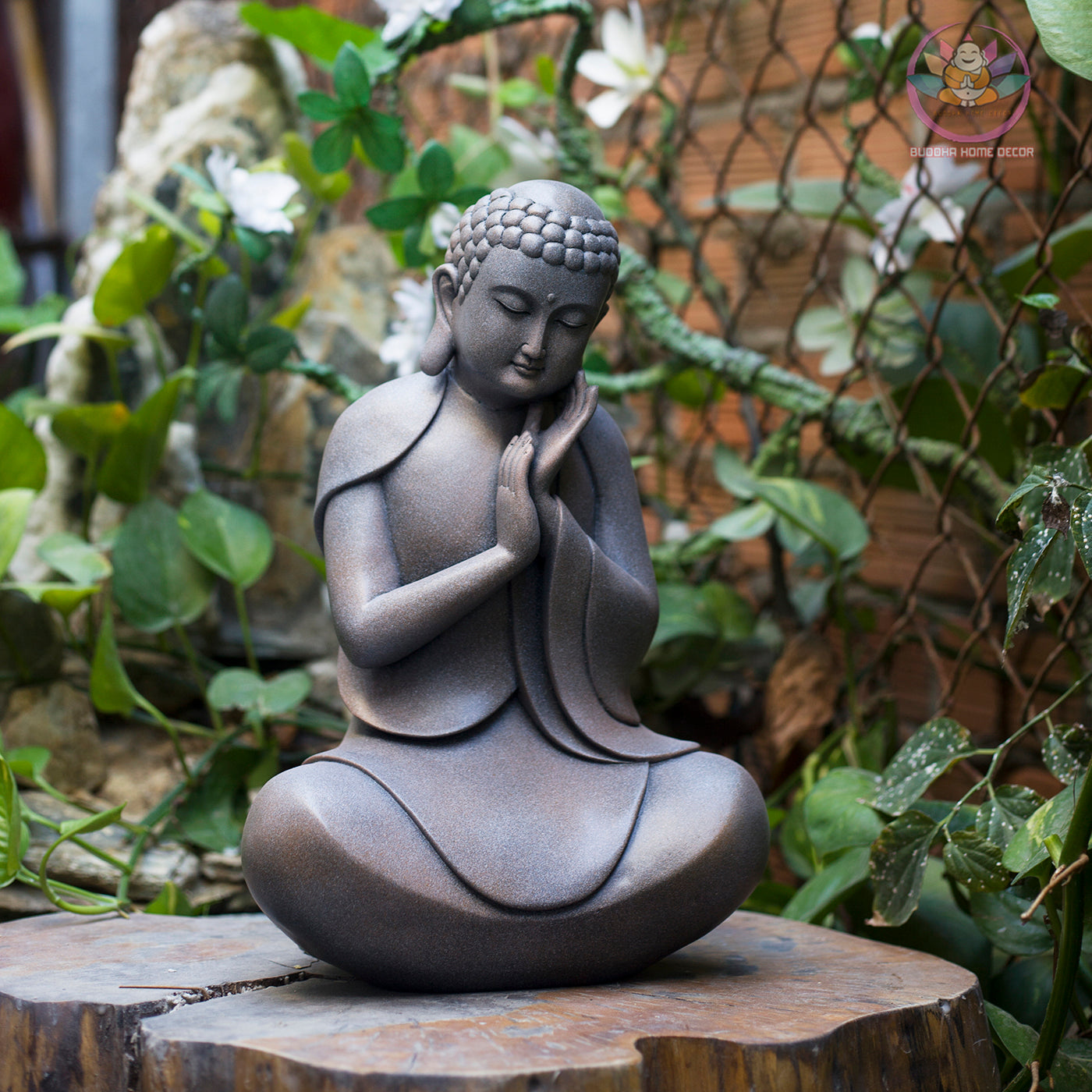 Minimalist Peaceful Buddha Statue – 13.8" (35cm) Minimalist Resin Sculpture | Handcrafted Zen Decor | Modern Meditation Gift