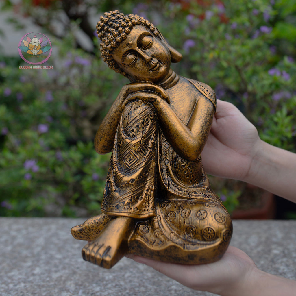 Antique bronze Sleeping Buddha Statue for Home Decor – Handmade Zen Buddha Sculpture
