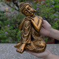 Antique bronze Sleeping Buddha Statue for Home Decor – Handmade Zen Buddha Sculpture