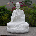 Large Shakyamuni Buddha Dharmachakra Statue, White Meditation Buddha Sculpture, Buddhist Altar Decor, Zen Home Statue, Spiritual Gift