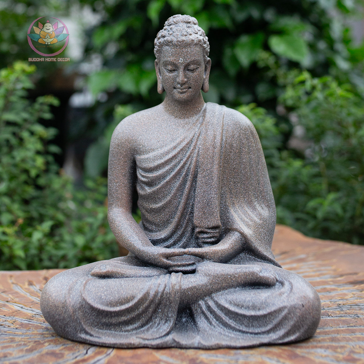 Shakyamuni Buddha Statue 9.4" – Antique Stone Finish Meditation Buddha Sculpture