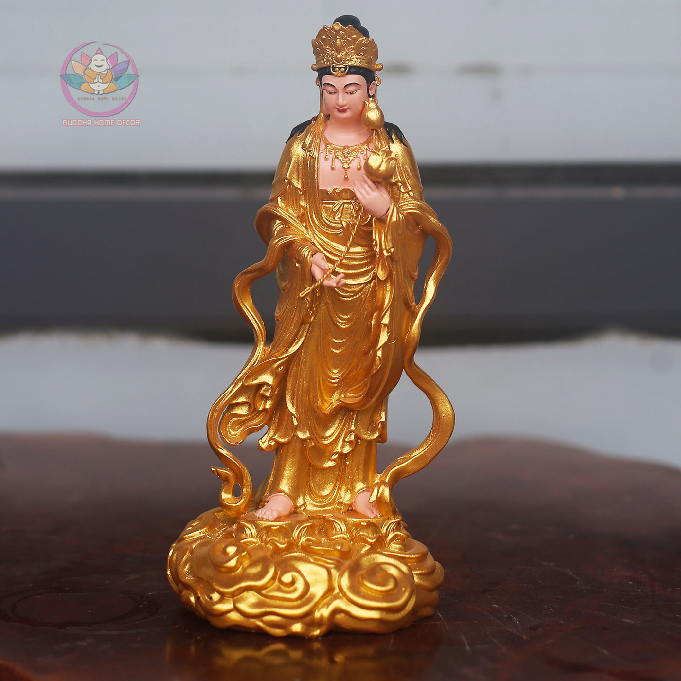 Seishi Bodhisattva Statue – Golden Seishi Buddha Figurine | 23cm Resin Sculpture