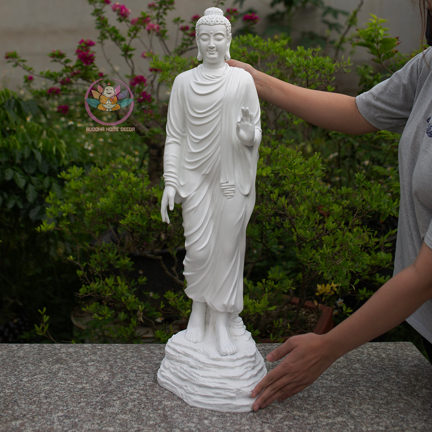 Standing Shakyamuni Buddha Statue, Blessing Buddha Sculpture, Abhaya Mudra Buddha, Zen Spiritual Decor, Buddhist Home Altar Statue