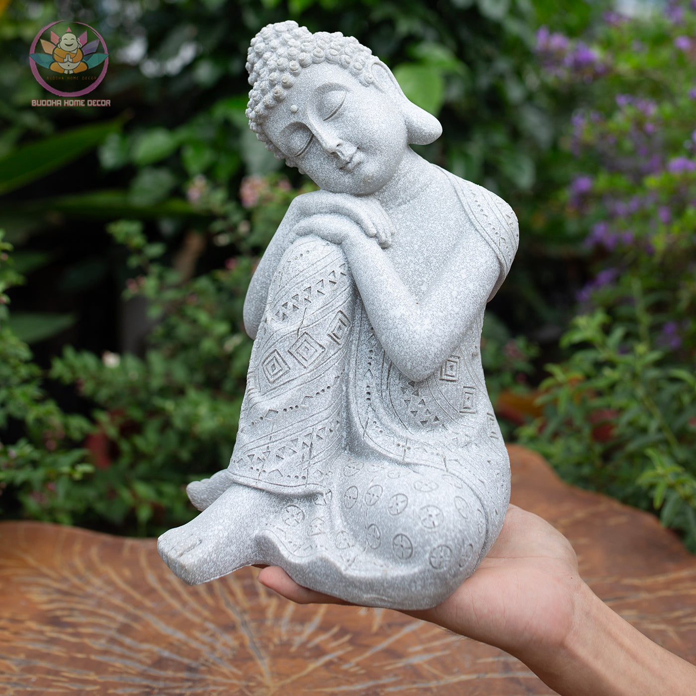 Serene Resting Buddha Statue – Meditation Home Decor, Zen Garden Ornament, Yoga Spiritual Gift (9.8”H x 6.7”W x 6.7”D)