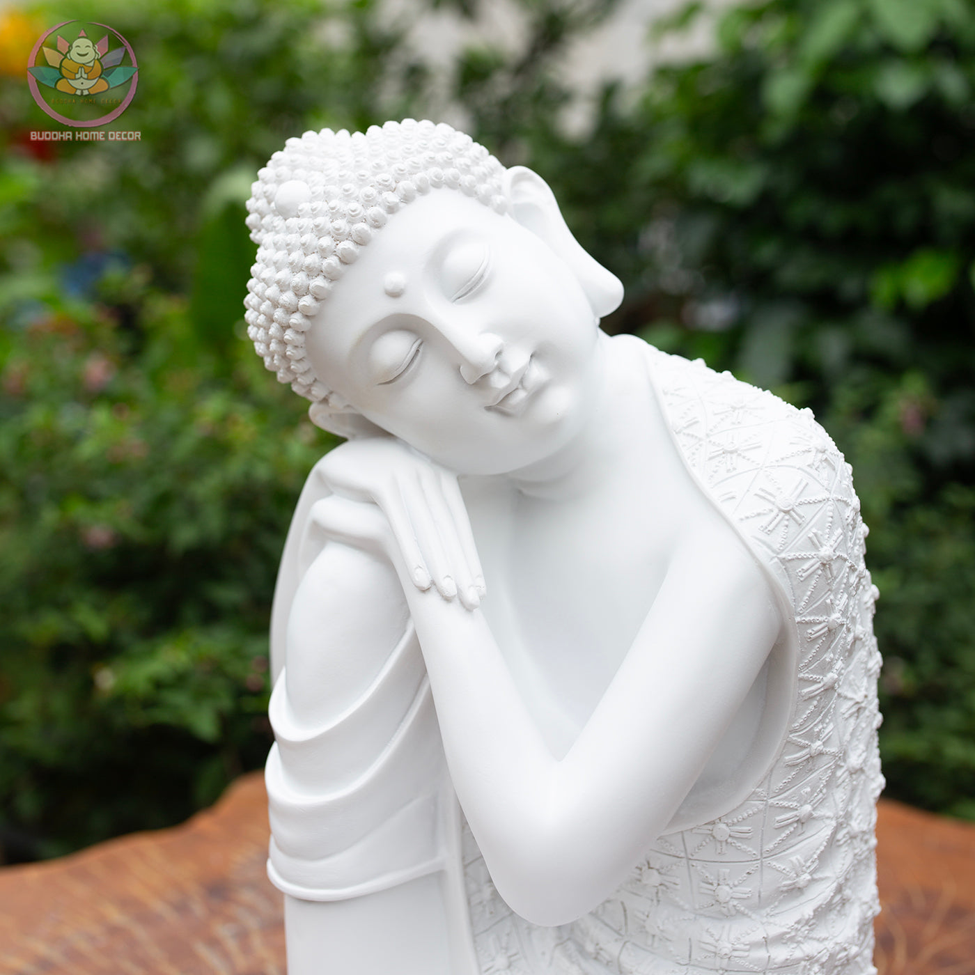 Resting Buddha Statue – 14.2" (36cm) Peaceful Meditation Figure | Handcrafted Resin Sculpture | Zen Decor in 3 Colors | Vietnamese Statue