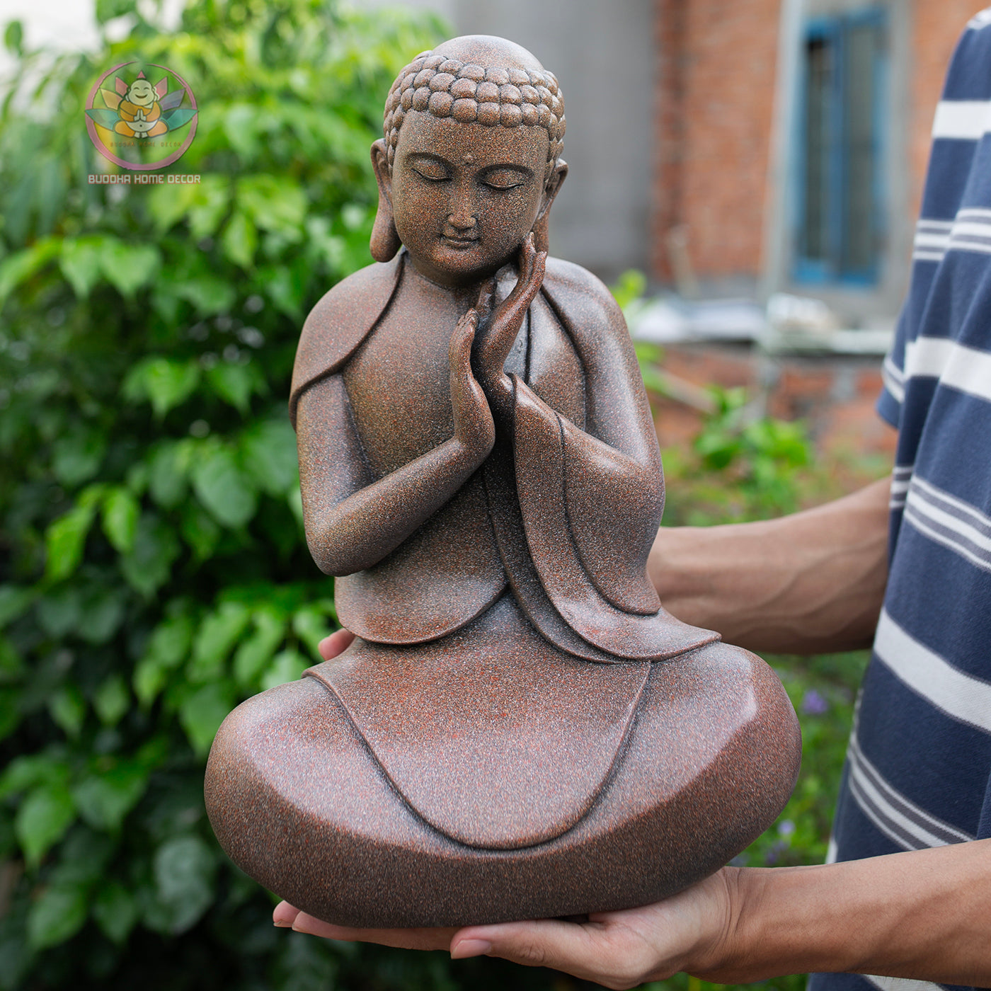 Sleeping Buddha Statue 13.8" – Peaceful Meditating Buddha for Home & Garden Decor