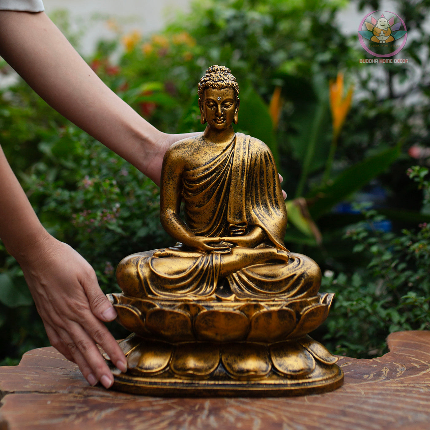 Shakyamuni Buddha Statue – Antique Bronze Resin Sculpture – Zen Meditation Decor, Buddhist Altar Ornament, Spiritual Gift