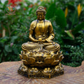 Medicine Buddha Statue – Antique Bronze Resin Sculpture – Healing Buddha, Zen Meditation Decor, Buddhist Altar Ornament, Spiritual Gift