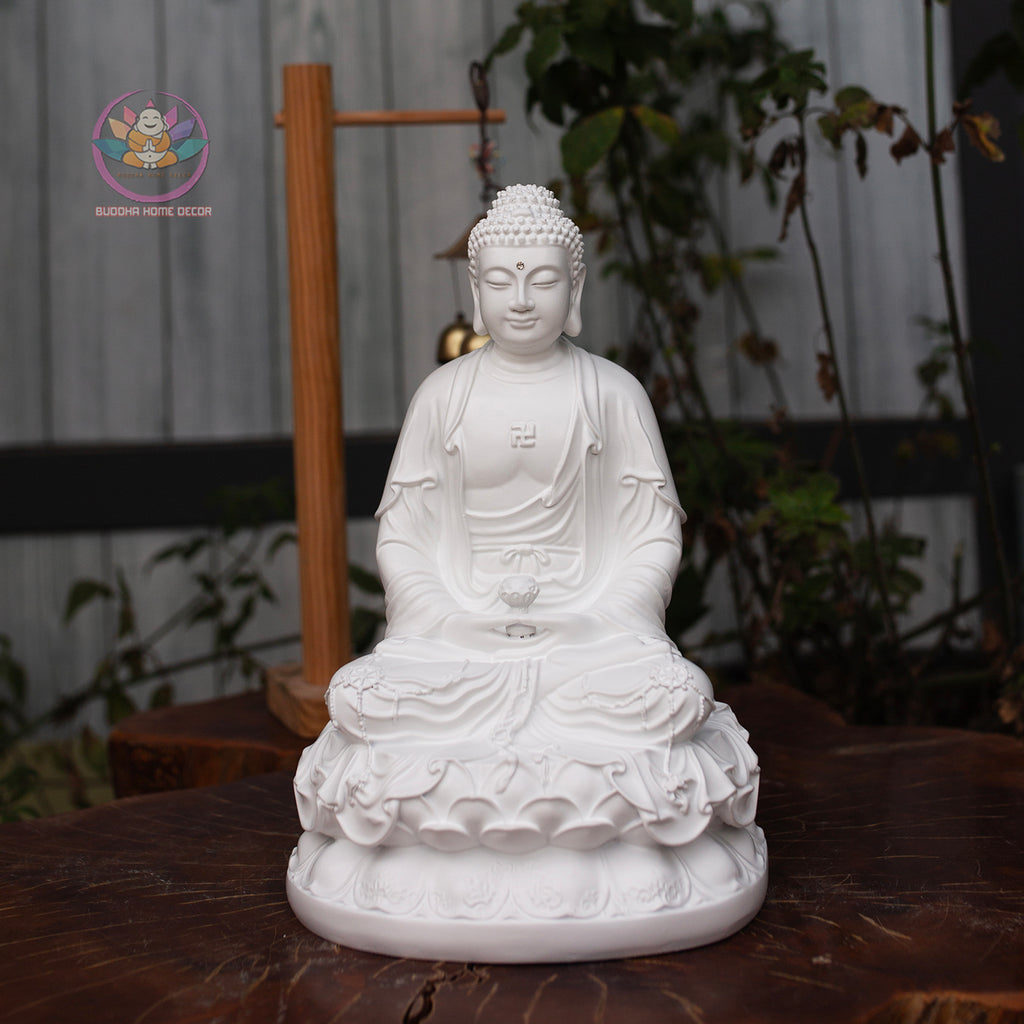 Amitabha Buddha and Bodhisattva Statue Set – Composite Seated Buddha with Avalokiteshvara & Mahasthamaprapta