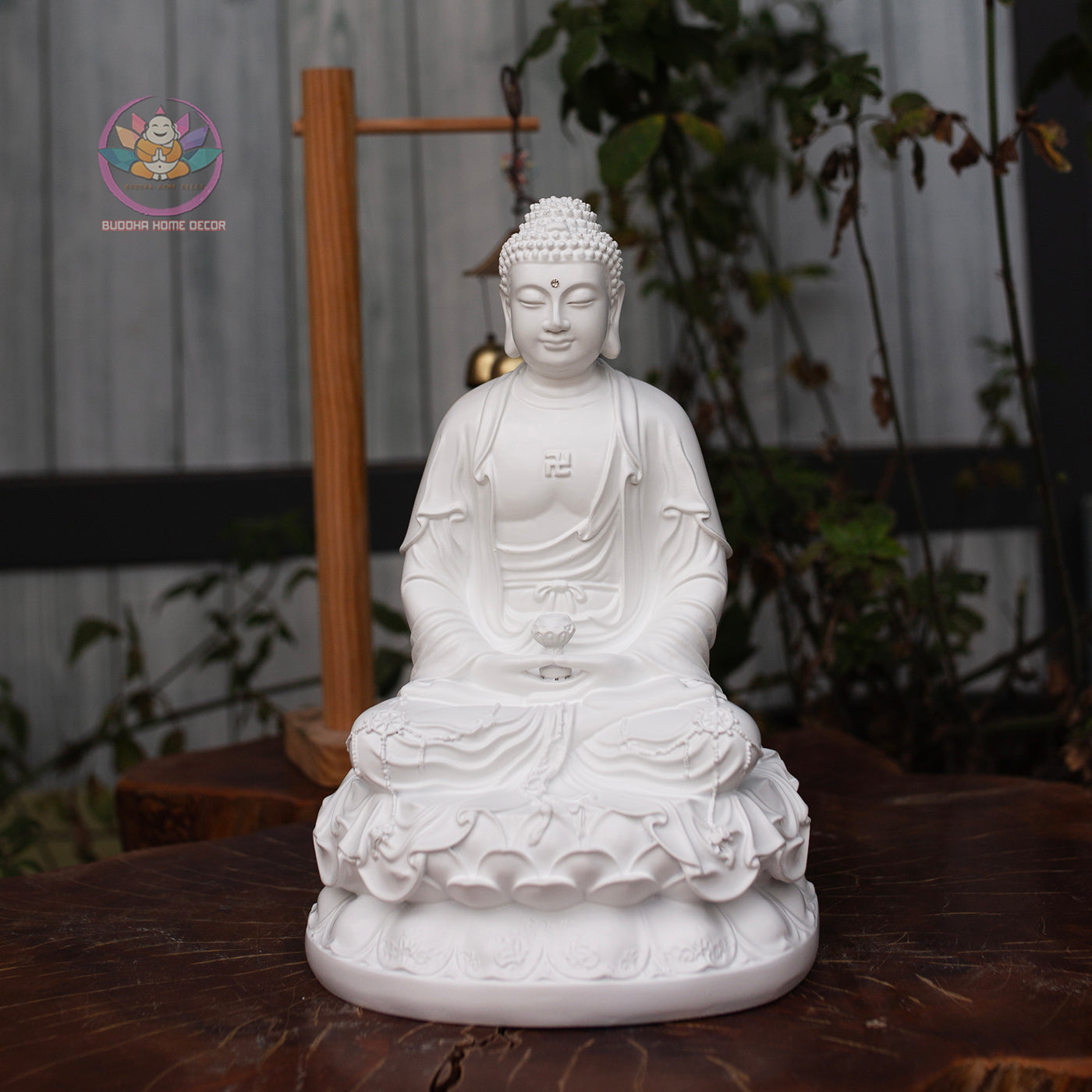 Amitabha Buddha and Bodhisattva Statue Set – Composite Seated Buddha with Avalokiteshvara & Mahasthamaprapta