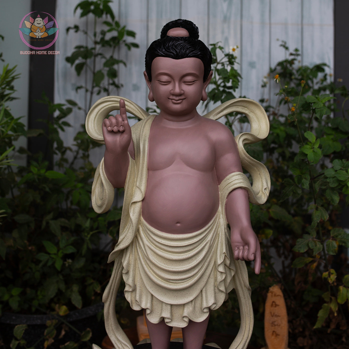 Baby Buddha Statue – Resin Prince Siddhartha Birth of Buddha Sculpture, Phật Đản Sanh Figurine, Vesak Altar Zen Home Decor (27.5")